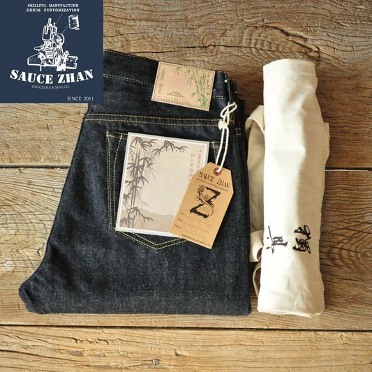 Herren Raw Denim Jeans mit Slub Yarn im Slim Fit Stil
