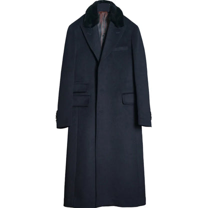 Herren Chesterfield Mantel aus reiner Wolle im einreihigen Business-Stil
