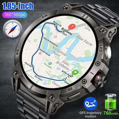 Herren Smartwatch mit Bluetooth Anruf Funktion und Fitness Tracker für Outdoor Aktivitäten