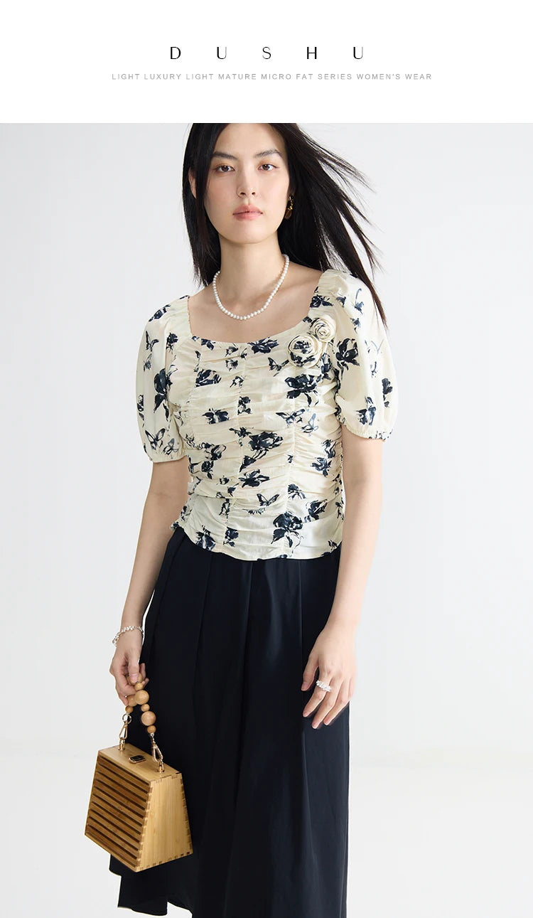 Damen-Chiffonbluse mit V-Ausschnitt und kurzen Ärmeln – sommerlich leicht und elegant fürs Büro