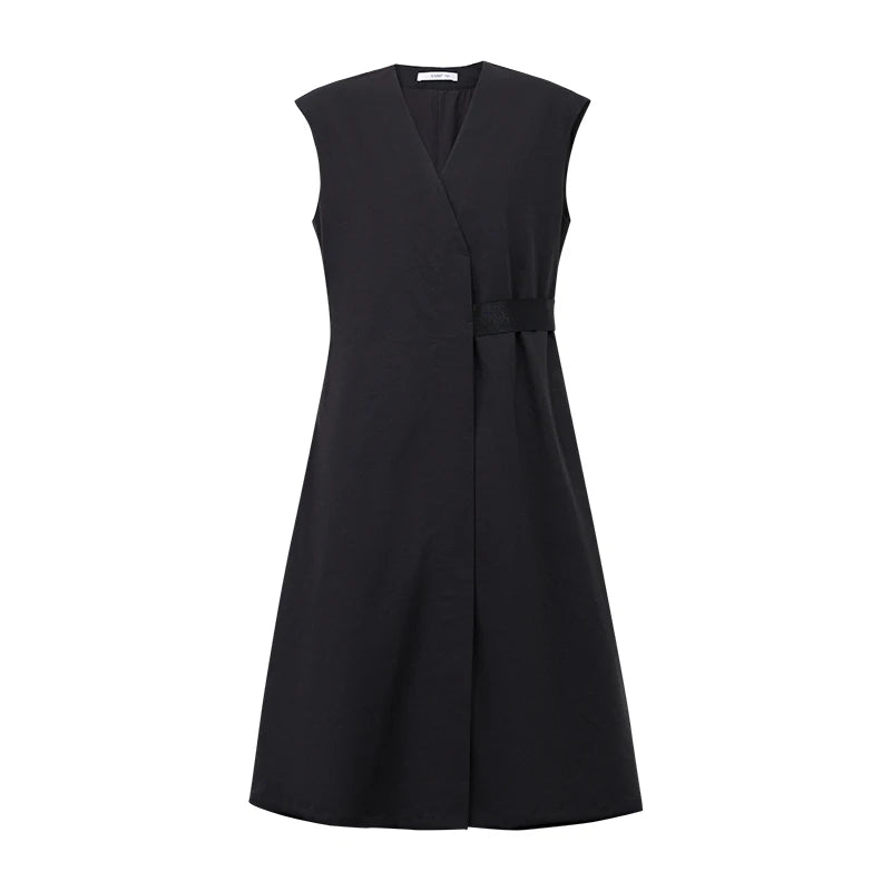 Elegantes Damen Sommerkleid Mit V-Ausschnitt Für Büro Und Freizeit