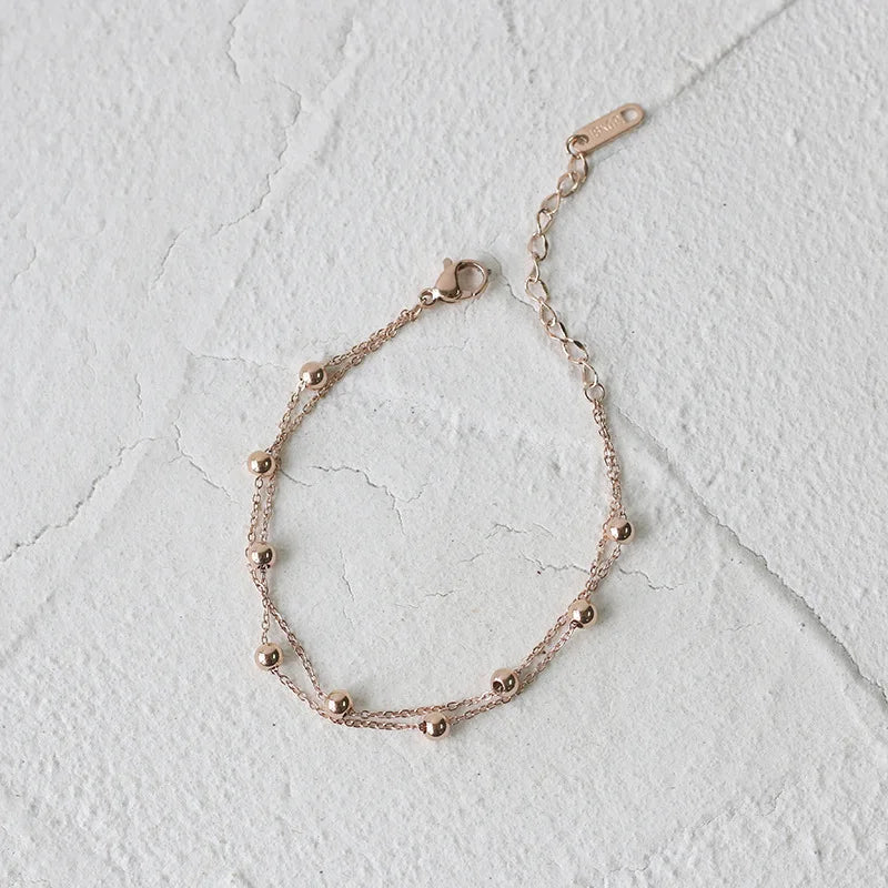 Damen-Armband Doppelperle koreanischer Trend