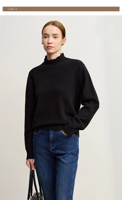 Damen-Rollkragenpullover Pendler-Eleganz locker vielseitig Winter