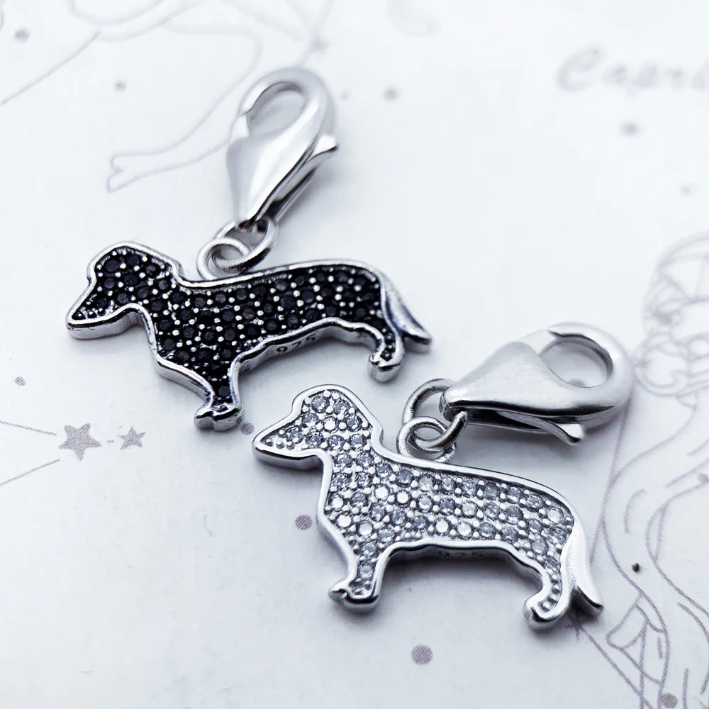 Damen-Charm-Anhänger Dackel Hund süß aus Sterlingsilber