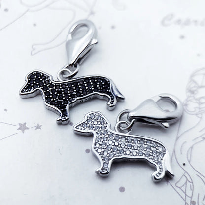 Damen-Charm-Anhänger Dackel Hund süß aus Sterlingsilber