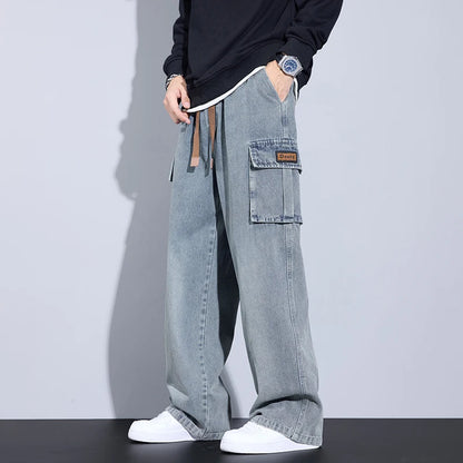Herren Baggy Jeans im Y2K Cargo Style mit weitem Bein und Taschen