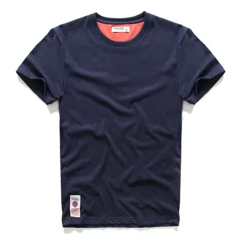 Männer T-Shirt aus Baumwolle im klassischen O-Ansatz mit hochwertiger Verarbeitung