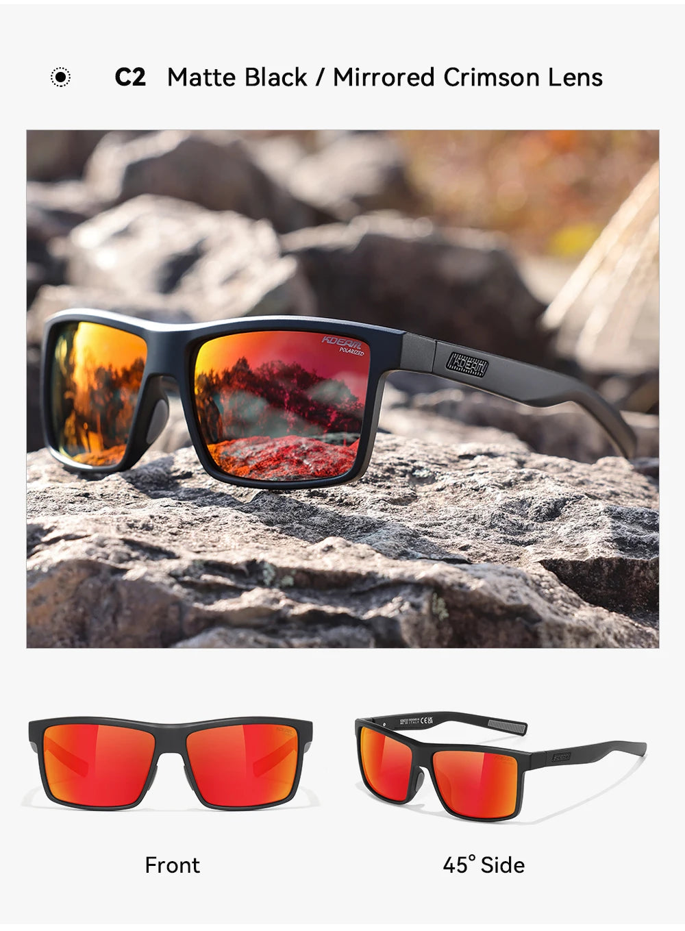 Sonnenbrille übergroß TR90 polarisiert 160mm Etui Herren XL