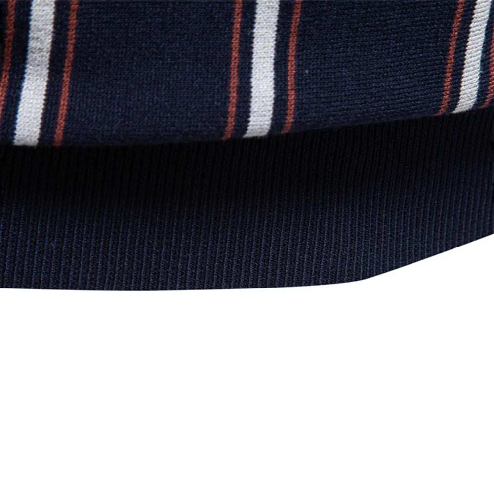 Herren Poloshirt Gestreift Old Money Elegant Atmungsaktiv
