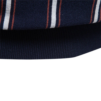 Herren Poloshirt Gestreift Old Money Elegant Atmungsaktiv