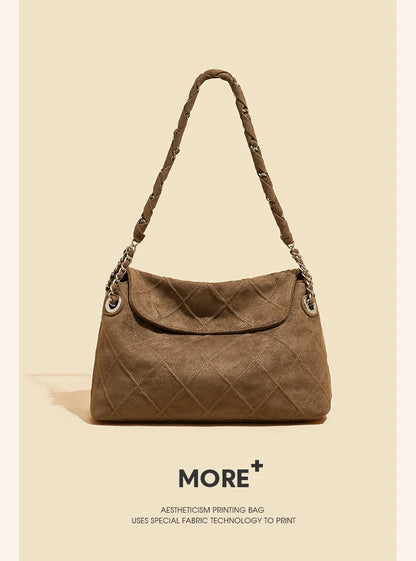 Damen Schultertasche mit großem Fassungsvermögen im Retro-Look