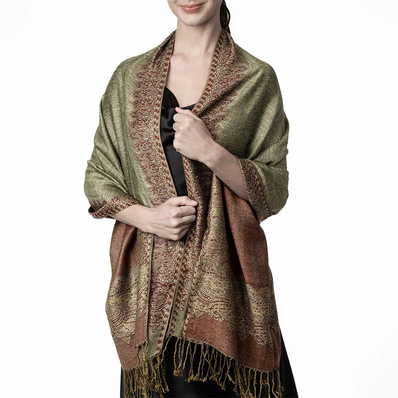 Damen Winterschal Kaschmir Plaid warm Pashmina Bandana Quaste Qualität