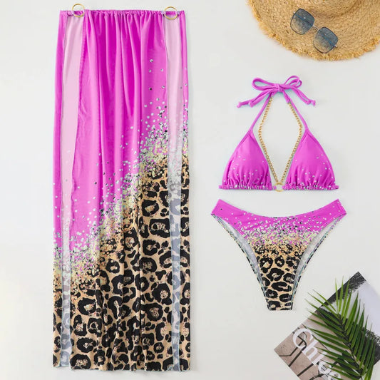 Sexy Bikini-Set in Pink – Solide Farbe  ideal für Strand und Pool
