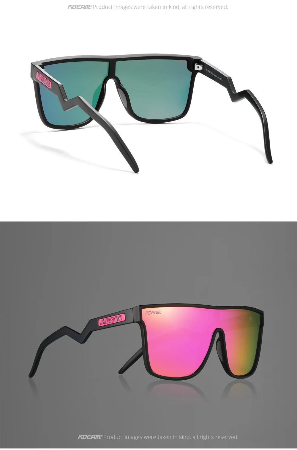 Sonnenbrille Einteiler übergroß polarisiert gebogene Gläser Herren