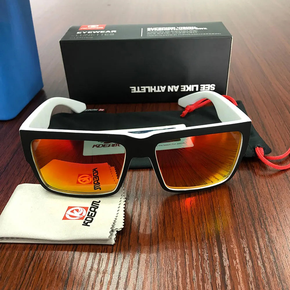 Sonnenbrille quadratisch polarisiert UV400 Punk-Stil elastisch Herren