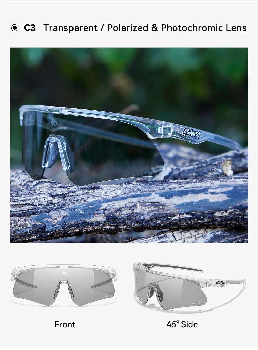 Sonnenbrille MTB Radfahren TR90 polarisiert rutschfest Bügel Unisex