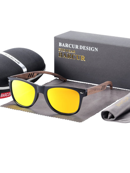 Sonnenbrille Holz Walnuss polarisiert UVA/B Schutz leicht Herren