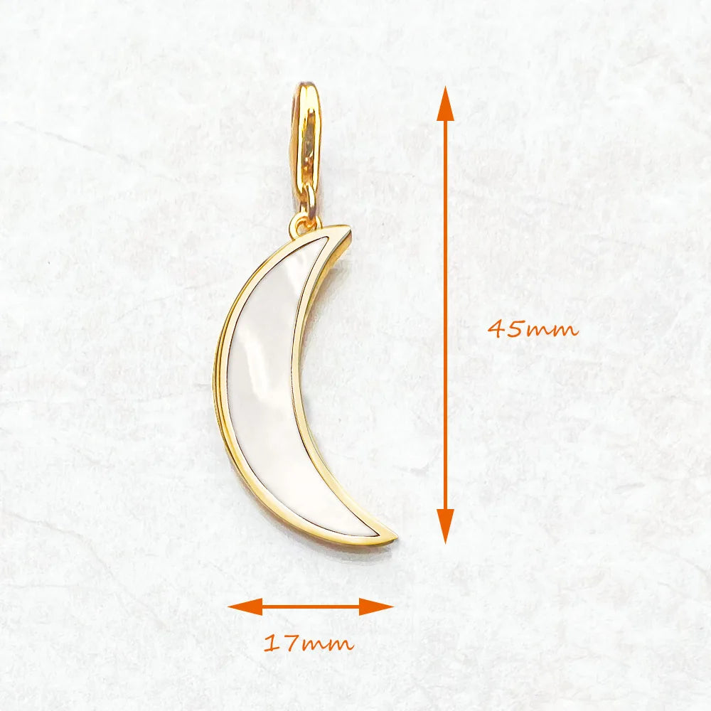 Damen-Charm-Anhaenger Mond gold aus Sterlingsilber