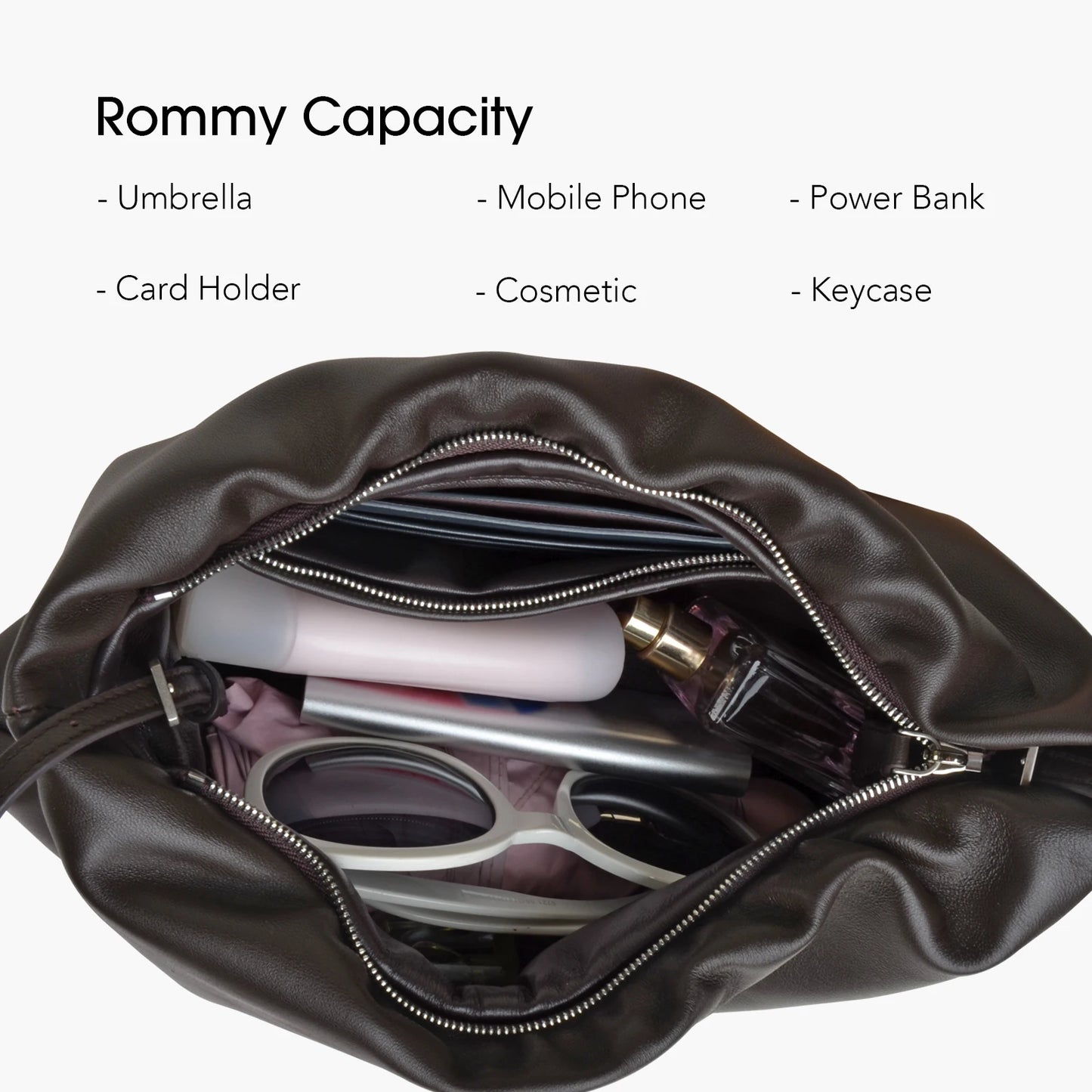 Lammleder-Handtasche | Cloud-Falt-Form, Top-Handle
