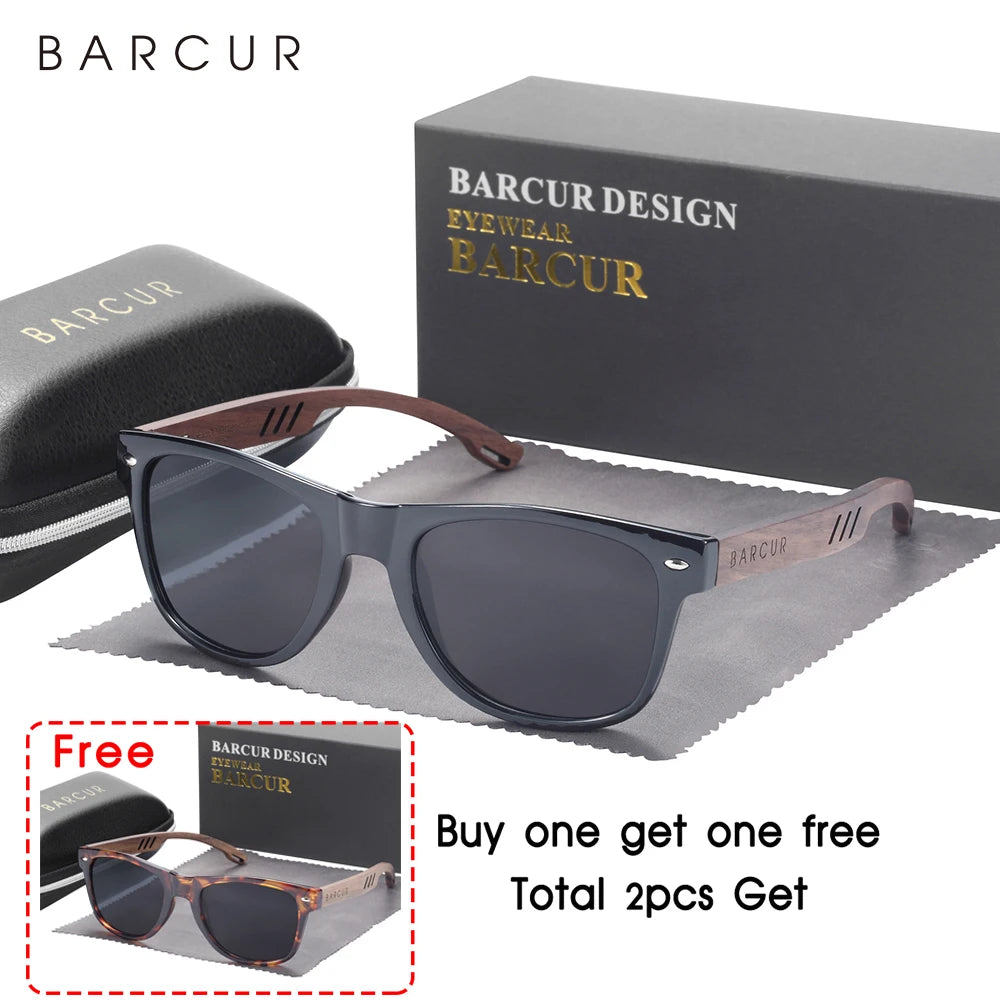 Sonnenbrille Holz Walnuss polarisiert UV-Schutz Design Herren Damen B