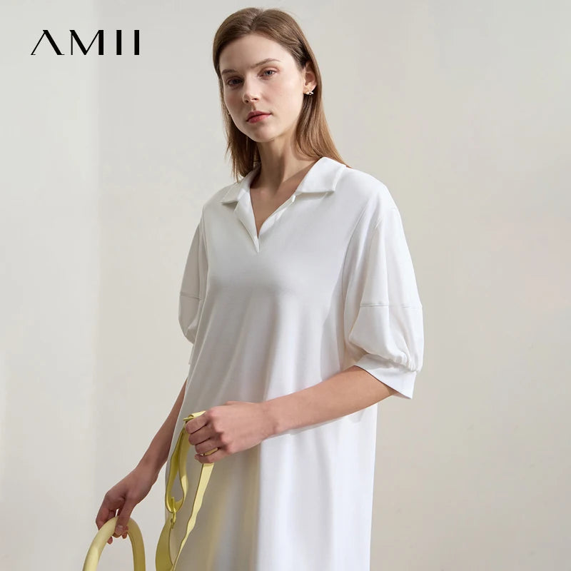 Stilvolles Einfarbiges Sommerkleid Mit Stretch Komfort Für Damen