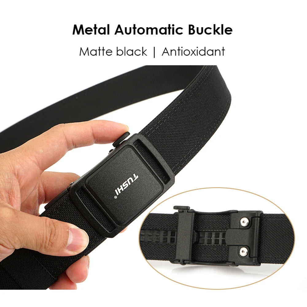 Herren-Gürtel aus Nylon mit Automatischer Schnalle Robuster Taktischer Gürtel für Arbeit und Outdoor