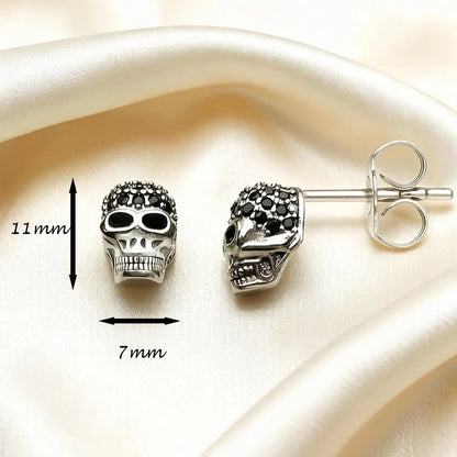Damen-Ohrstecker Totenkopf Punk Europa aus Sterlingsilber