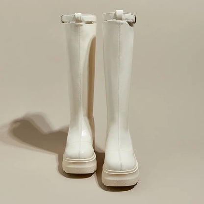Damen Reiterstiefel im Römischen Stil mit 10 cm hoher Ferse
