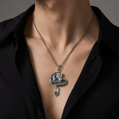 Damen-Charm-Anhänger Drache schwarz Rebel II aus Sterlingsilber