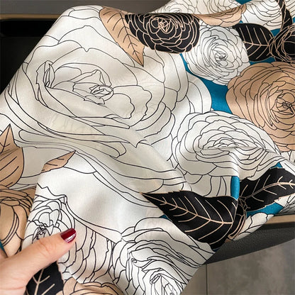 Damen Seidenschal quadratisch 70cm Halstuch Bandana Hijab Pashmina J