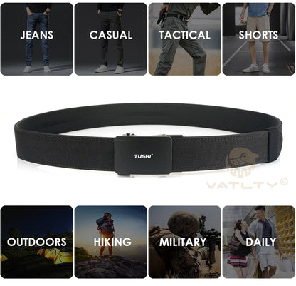 Herren-Gürtel aus Nylon mit Metall-Automatik-Schnalle für Outdoor IPSC Alltag und Freizeit