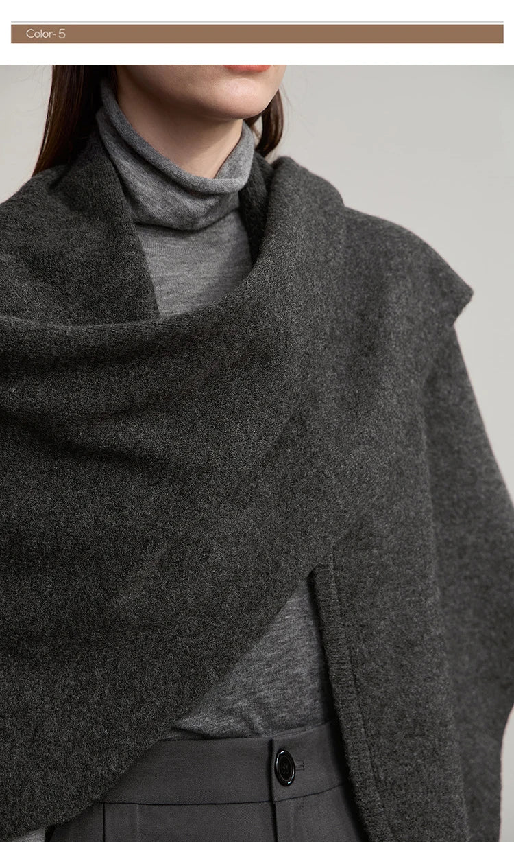 Damen V-Ausschnitt Strickkleid A-Linie ärmellos Herbst-Winter