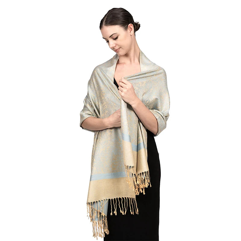 Damen Jacquard Schal ethnisch Kaschmir dick weich Halstuch Bandana Outdoor