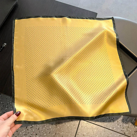 Damen Seidenschal gepunktet quadratisch Kopftuch Hijab Bandana Pashmina D