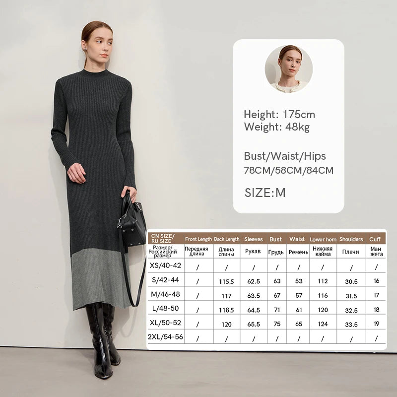 Elegant Damen Strickkleid Mit Halbkragen Für Winter Schlank Und Bequem