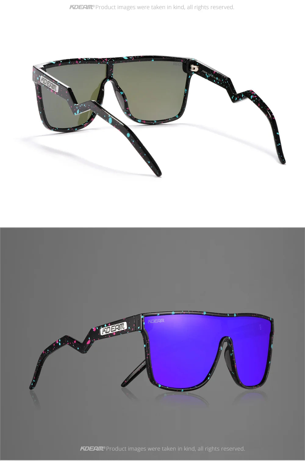 Sonnenbrille Einteiler übergroß polarisiert gebogene Gläser Herren