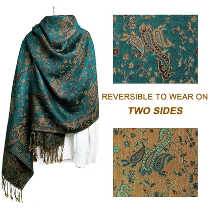 Damen Winterschal Kaschmir Pashmina Luxus Druck warm Stolen Foulard Baumwolle