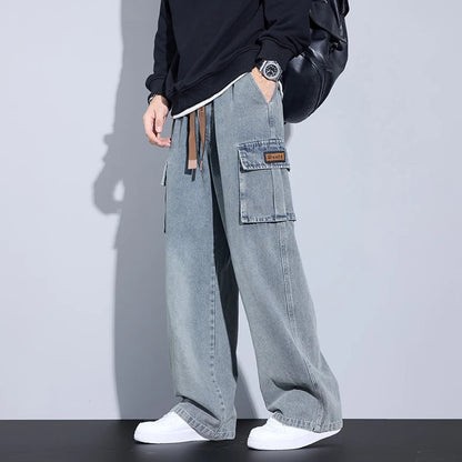 Herren Baggy Jeans im Y2K Cargo Style mit weitem Bein und Taschen