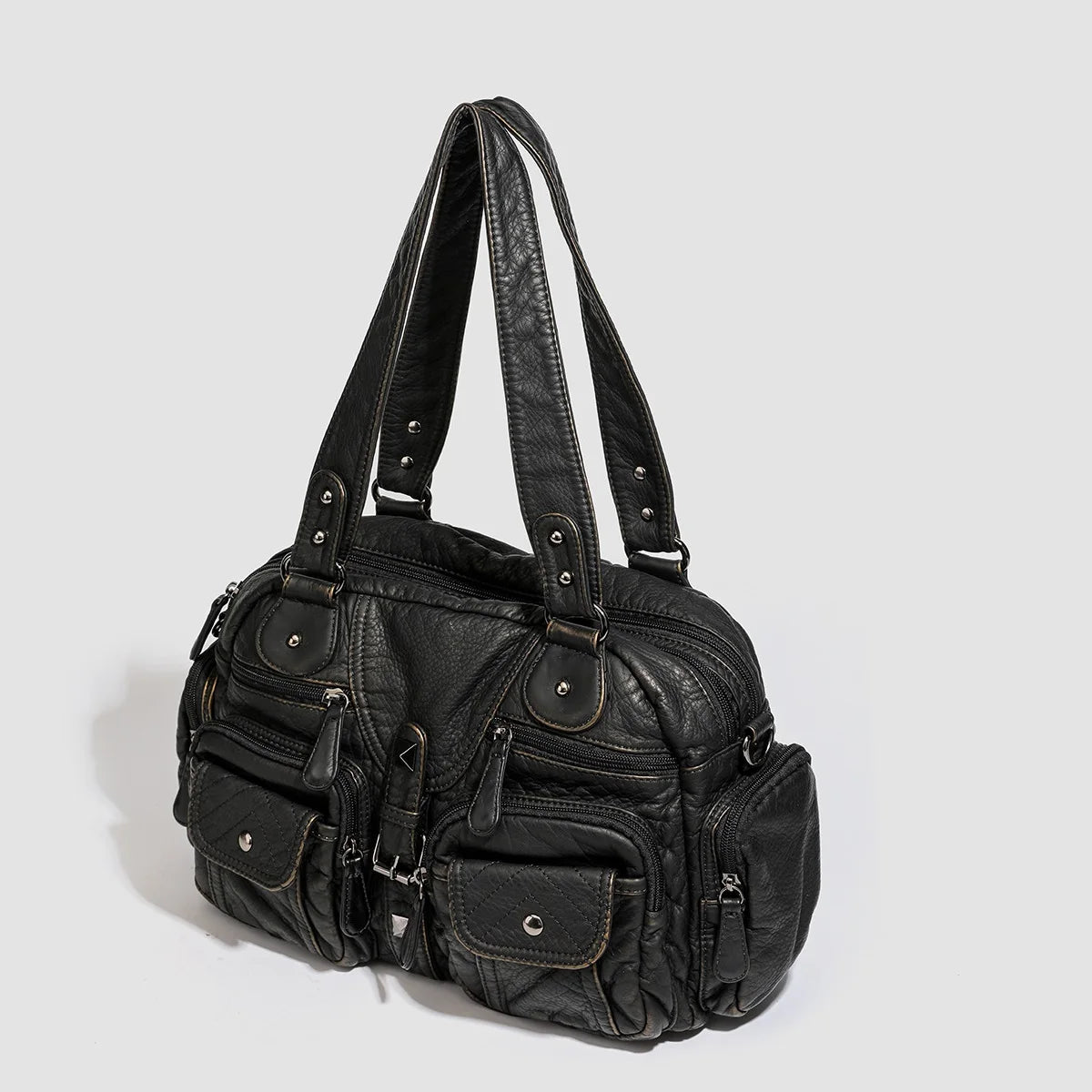 Damen-Handtasche Mit Oberem Henkel Und Schulterriemen Aus Bronze Kunstleder Für Alltag Und Freizeit