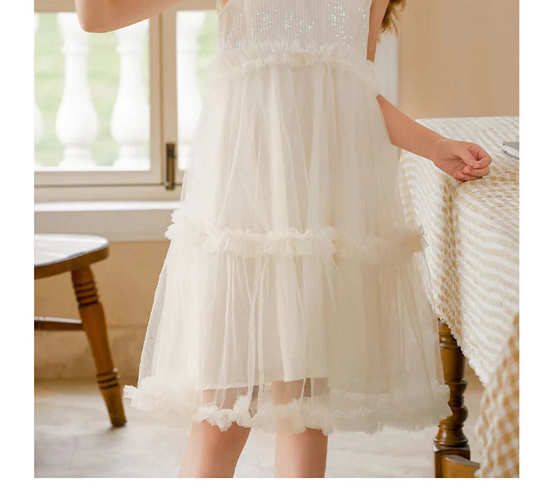 Ärmelloses Sommerkleid für Mädchen in Hellgelb – ideal für Geburtstage, Hochzeiten und festliche Anlässe