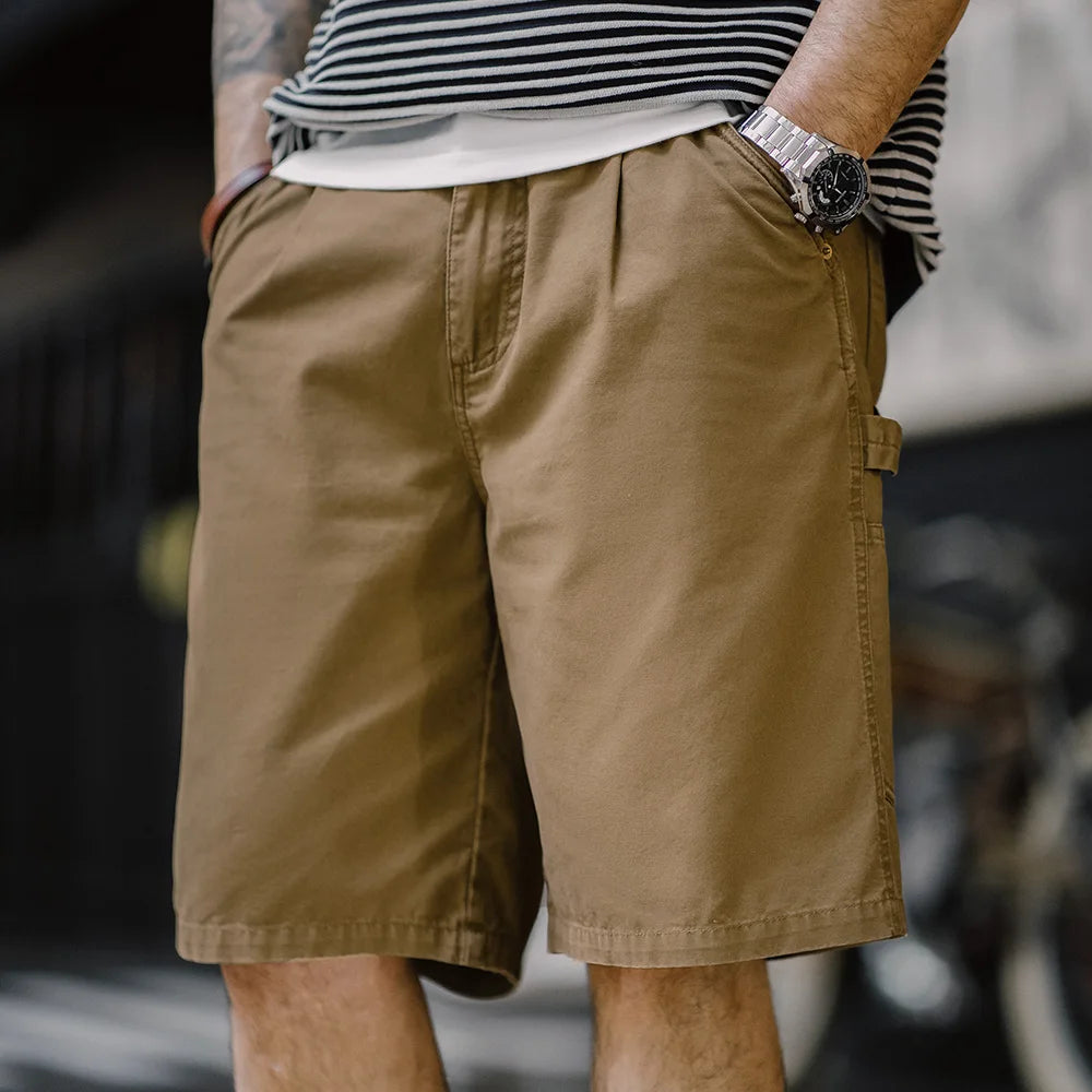 Herren Vintage Holzfäller Shorts mit Multi-Pocket und Reißverschluss für den Sommer