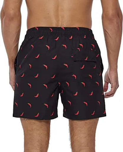 Herren-Badeshorts mit Farbverlauf, schnelltrocknend, mit Reißverschlusstaschen und Mesh-Futter – modische Schwimmshorts für den Strand