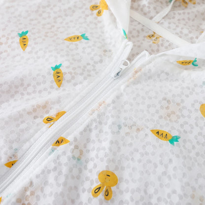 Baby Mädchen Sommer Kapuzen jacke neue hochwertige leichte Kinder Cartoon gedruckt süße Kleidung für 2-6 Jahre