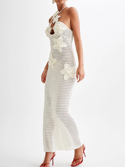 Elegantes Damen-Midikleid mit Rundhalsausschnitt und langen Ärmeln im Patchwork-Design mit Diamantenmuster