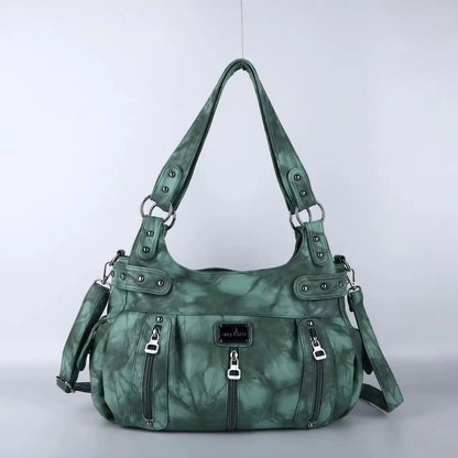 Damen-Schultertasche aus PU-Material Mit Großem Fassungsvermögen und Reißverschluss für Alltag und Freizeit