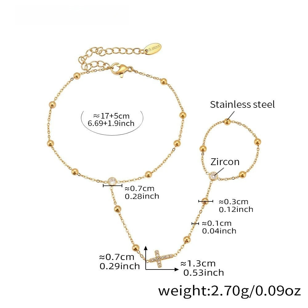 Damen-Charm-Armband mit 5A-Zirkonia aus Edelstahl