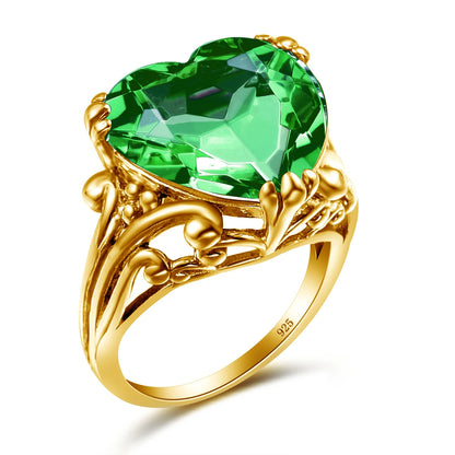 Damen-Ring aus 925-Silber mit Herzform und Mystic-Topas Regenbogenfarben für Alltag und festliche Anlässe