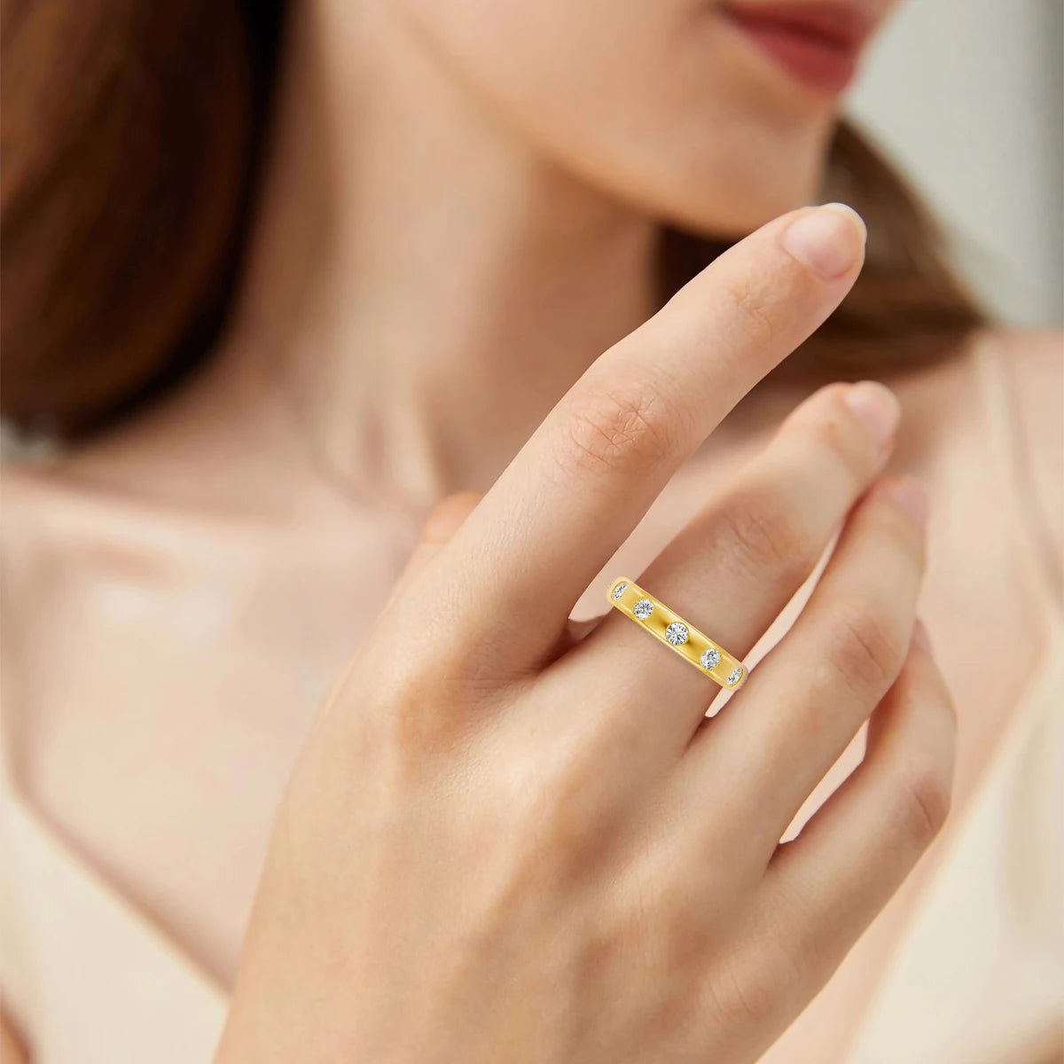 Damen-Verlobungsring Aus 14K Gelbgold Mit Moissanit Stein Und Echtheitszertifikat Für Hochwertigen Verlobungsantrag