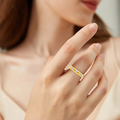 Damen-Verlobungsring Aus 14K Gelbgold Mit Moissanit Stein Und Echtheitszertifikat Für Hochwertigen Verlobungsantrag