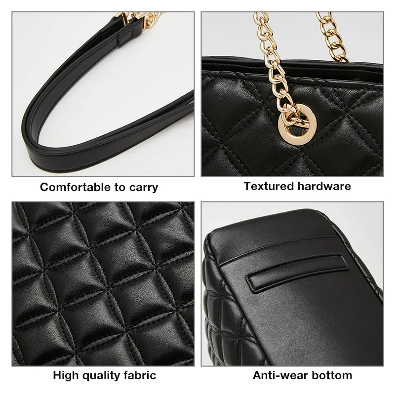 Damen Schultertasche aus PU-Leder Großes Fassungsvermögen Luxus Design